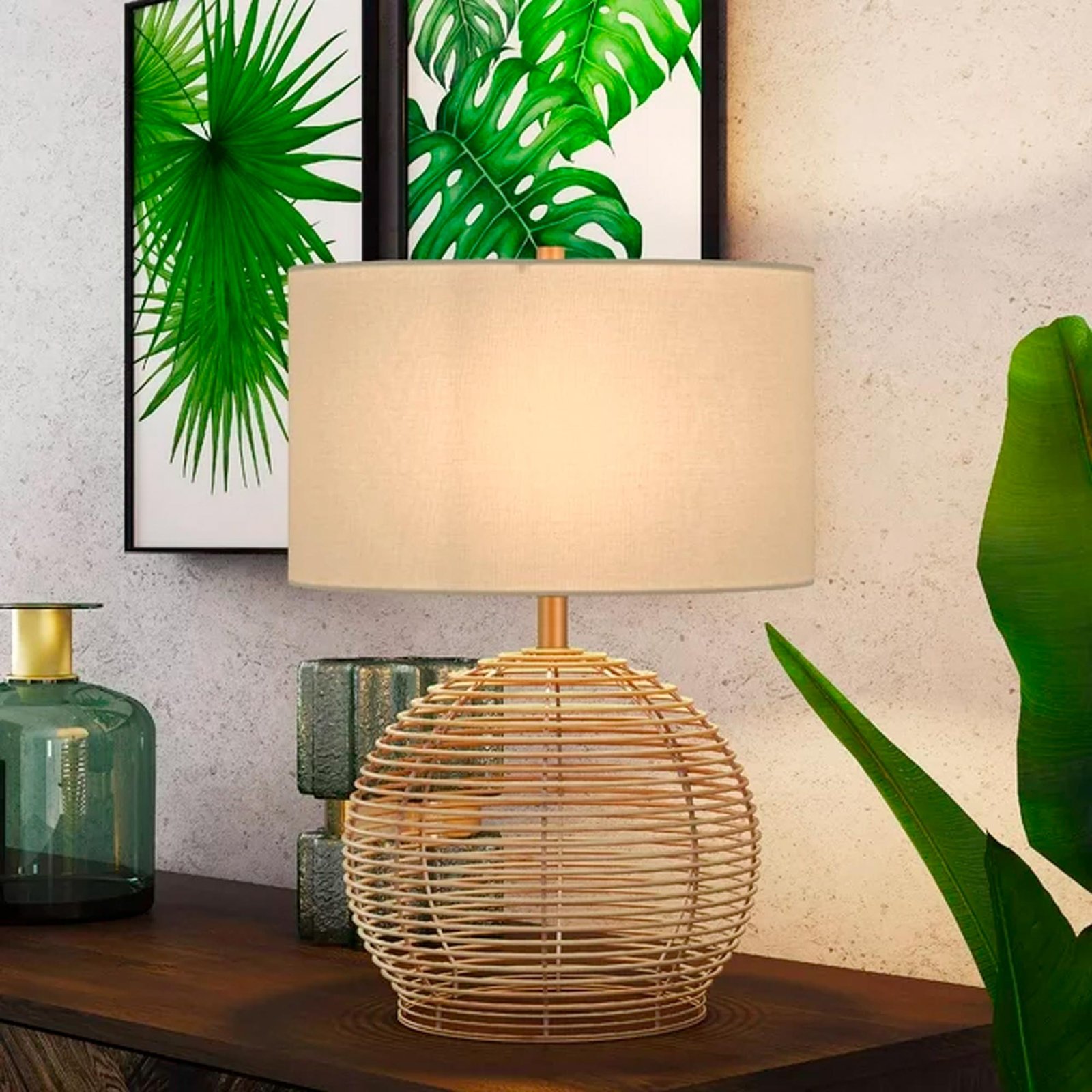 مصباح طاولة Coastal Rattan من Evelyn&Zoe 21 - الصورة 2