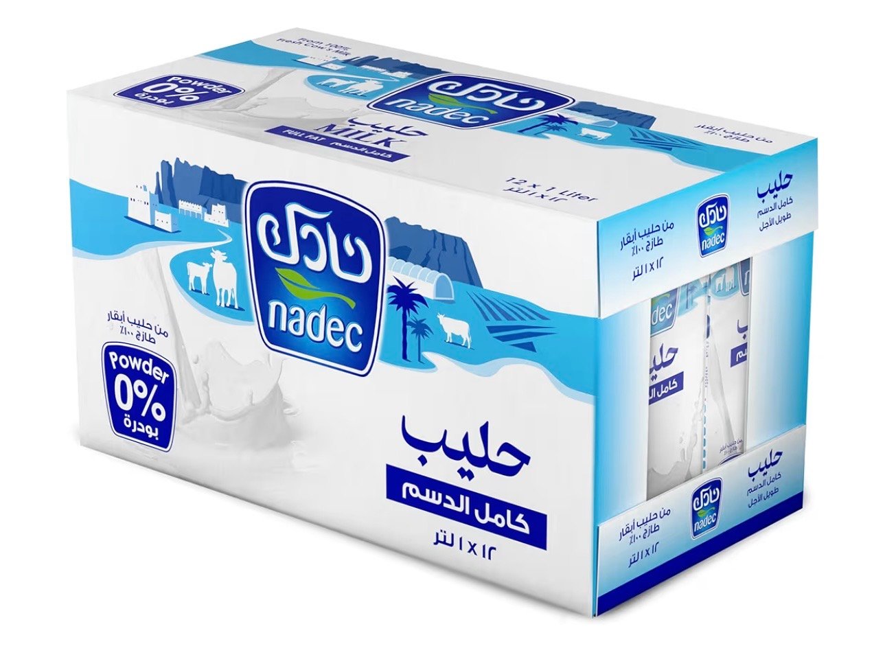 حليب نادك كامل الدسم طويل الاجل 12عبوة 1لتر